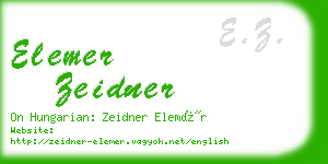 elemer zeidner business card